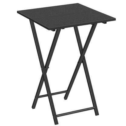 HOOBRO Folding Side Table, TV Tray Table for Eating, Small Industrial Sofa Snack Foldable Table for Small Spaces, Space-Saving, Black EBB27BZ01