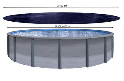 QUICK STAR Solar Swimming Pool Cover Round 200g/m? for Poolsize 366-400 cm Winter Tarpaulin dimension ? 460 cm Black