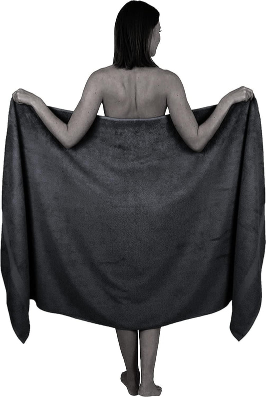 Wholesale Trade Dealz Extra Large Bath Sheet 100 x 200 cm Super Jumbo Big Bath Sheets Towels Beach Body Wrap XL Bath Towels 600-GSM (Charcoal Grey)
