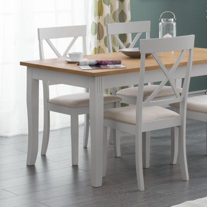 Julian Bowen Davenport Dining Chairs, Set of 2, Grey - H96.5 x W44 x D52cm