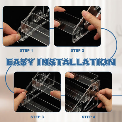 PATIKIL 7 Tier Acrylic Card Display Stand, Portable Postcard Rack Holder Organizer Versatile Display for Trading Cards Baseball PSA Stickers Stamp