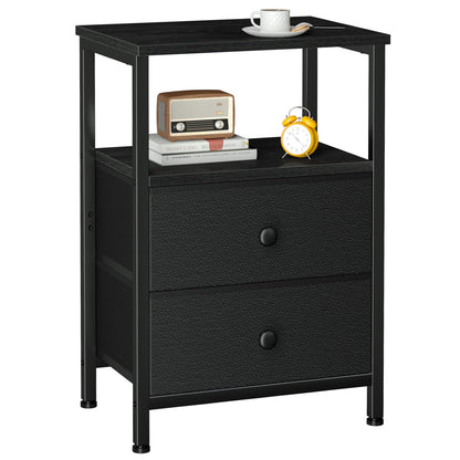 LOAKEKEL Bedside Table, Side Table with 2 Fabric Drawers, Sofa Table