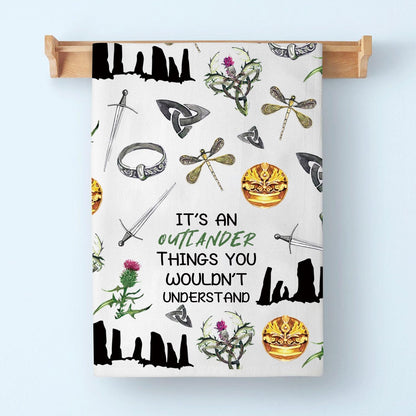 PLITI Outlander Kitchen Towel Scottish Thistle Gifts It's An Outlander Things You Wouldn't Understand Scottish Fans Gift (Outlander Things TWU)