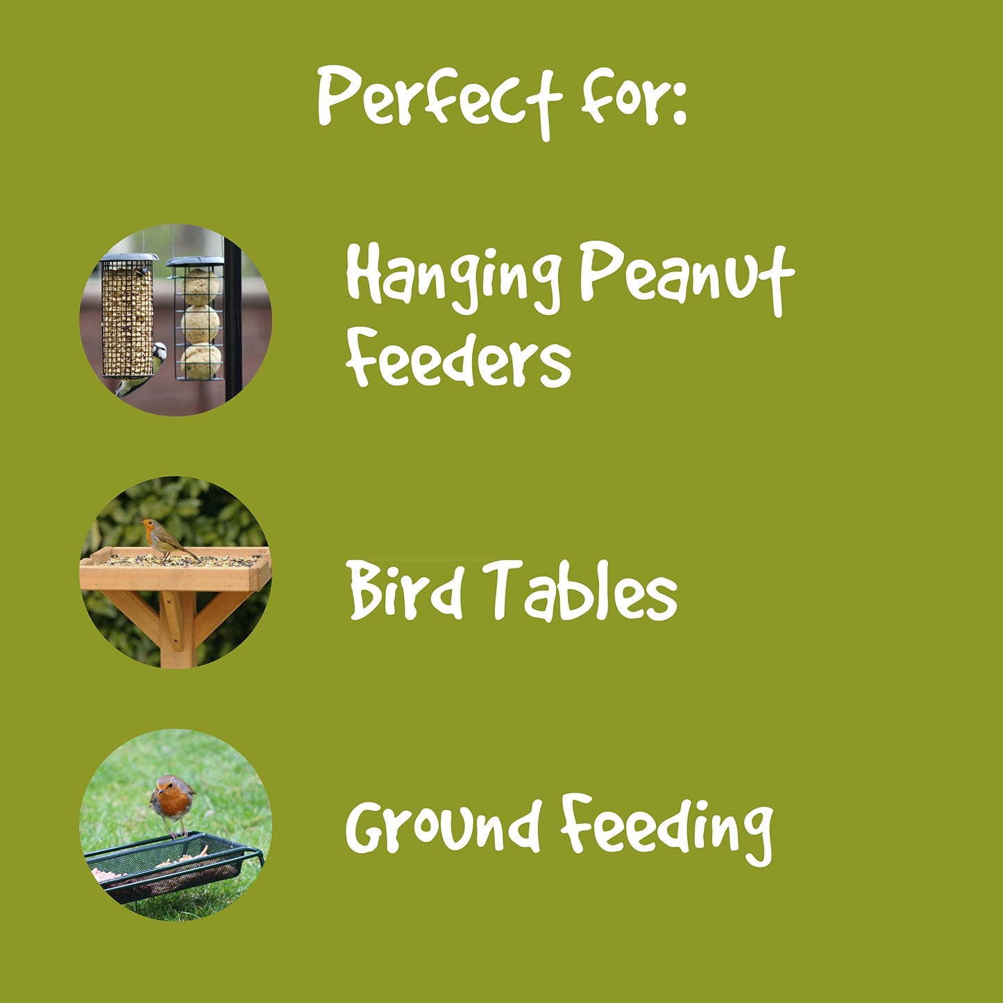 Split Peanuts for Wild Birds 12.55kg - High Energy Food, High Protein Feed, Rich in Fats and Fibre, Great for Hanging Feeders, Bird Tables and Ground