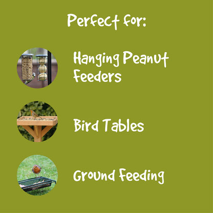 Split Peanuts for Wild Birds 12.55kg - High Energy Food, High Protein Feed, Rich in Fats and Fibre, Great for Hanging Feeders, Bird Tables and Ground