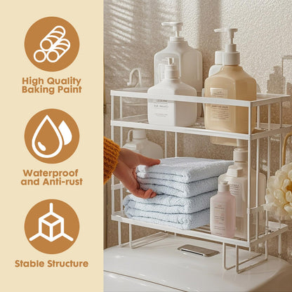 Pinkgarden Over-the-Toilet Storage Shelf, Large Capacity Bathroom Organizer, No-Drill Installation, Rust-Resistant Thick Steel