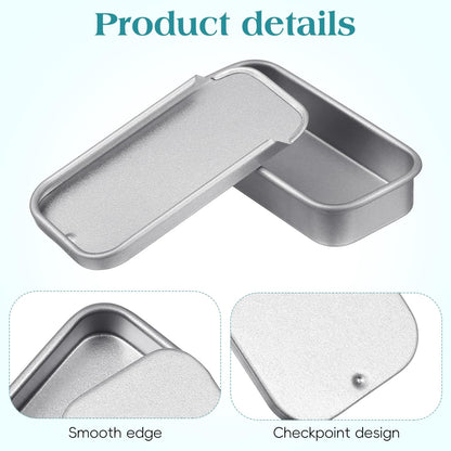 minkissy 16 Pcs Small Tinplate Boxes Push Lid Tinplate Boxes 1.97 X 0.98 X 0.39 in Mini Metal Boxes for Solid Perfume Balm Candy Coins Pills and