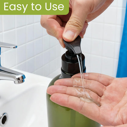 Decorniqu Pump Bottle Dispenser 1000ml 2 Pcs Refillable Plastic Press Pump Bottles Large Empty Liquid Hand Dish Soap Dispensers with Funnel and