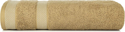 CASA COPENHAGEN Solitaire 6 Piece Towel Set - Beige, 600gsm, 2 Bath Towels, 2 Hand Towels, 2 Washcloths Made of Soft Egyptian Cotton for Bathroom