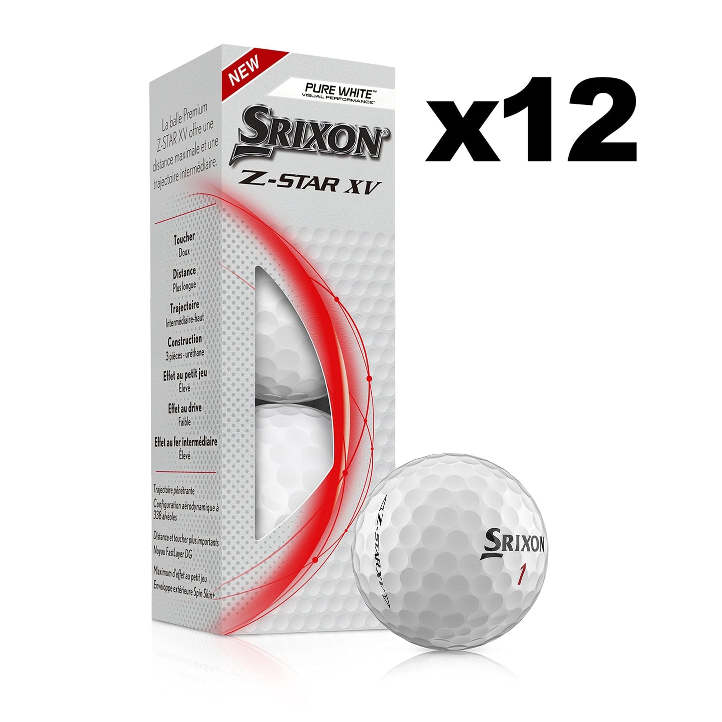 Srixon Z Star XV 8 - Dozen Premium Golf Balls - Tour Level - Performance - Urethane - 4 pieces - Premium Golf Accessories and Golf Gifts
