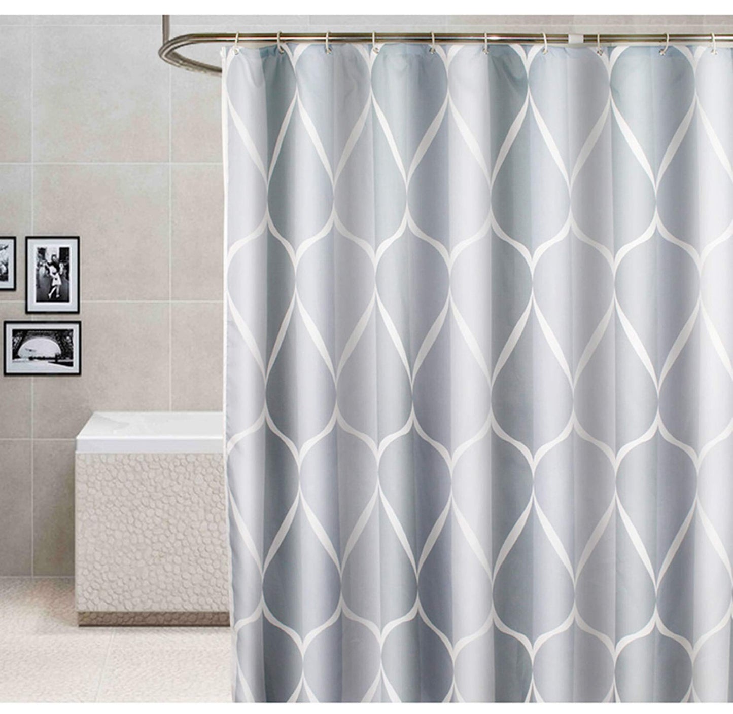 GONOVE Shower Curtain for Bathroom 150 x 180 cm Mildew Resistant Waterproof Polyester Fabric Geometric Shower Curtain Liner Washable Bath Curtain with