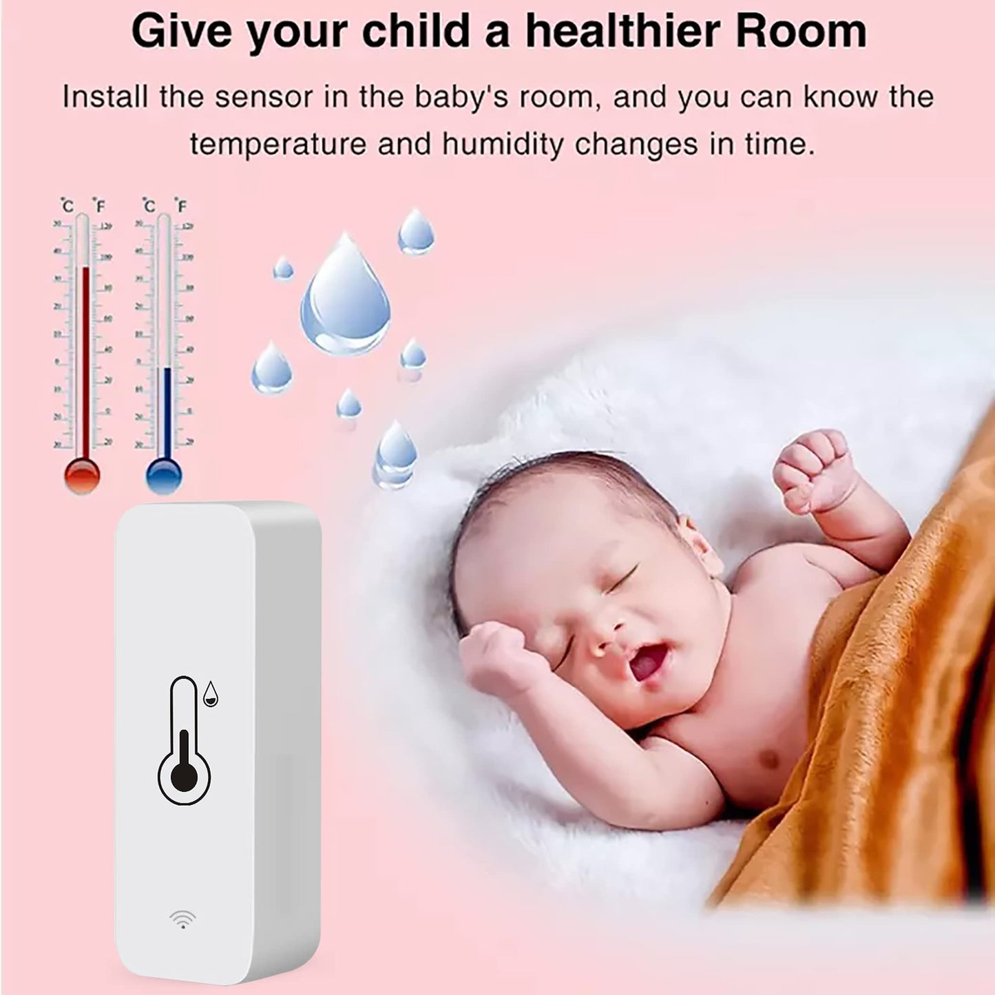 PHOVOLT WiFi Hygrometer Thermometer sensor for home, Indoor Outdoor Wireless Temperature Humidity Sensor Monitor with Remote App Notification Alert,