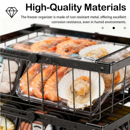 2 Pack Expandable Chest Freezer Baskets, Stackable Freezer Storage Baskets for 140L-570L Chest Freezers