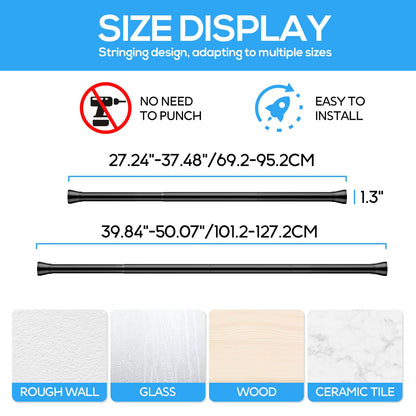 ZipGlo Extendable Curtain Poles Tension Rods for Curtains 70-130 Cm 1pcs