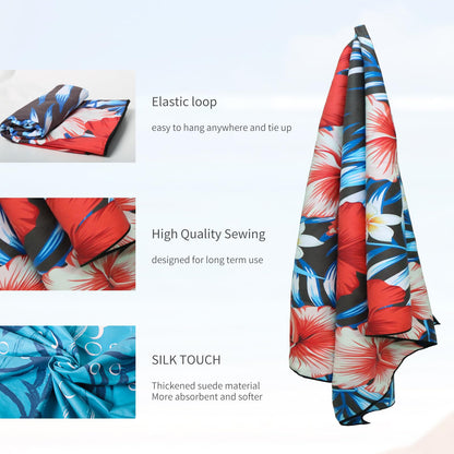 Vorvowry Microfibre Beach Towels for Adults Women Men Extra Large Lightweight Quick Dry Sand Free Travel Towel Double Sided Printing for Swim Sports