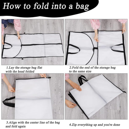 1 Pack Long Dress Covers Bag Dust Proof Clothes Covers Moth Proof Garment Bag Wedding Dress Bag Folding Long Coat Cover for Coat Gowns Dresses Shirts