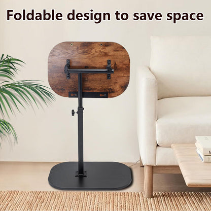 YYW Side Table TV Tray For Couch, Height Adjustable C Shaped End Table