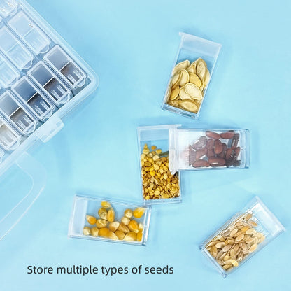 ARSUNOVO 64 Slots Seed Storage Box,Diamond Painting Organizer,Portable Bead Storage,Storage Containers Use for Seeds and Diamond Accessories