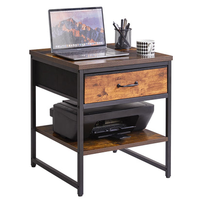 Aibiju Small Table Stand 20 Inch, Multi-Functional Side & Printer Accent Table with with Fabric Drawer