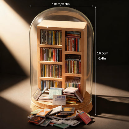 The Left Bridge Anxiety Bookshelf, Miniature Bookcase, with 200+Mini Books