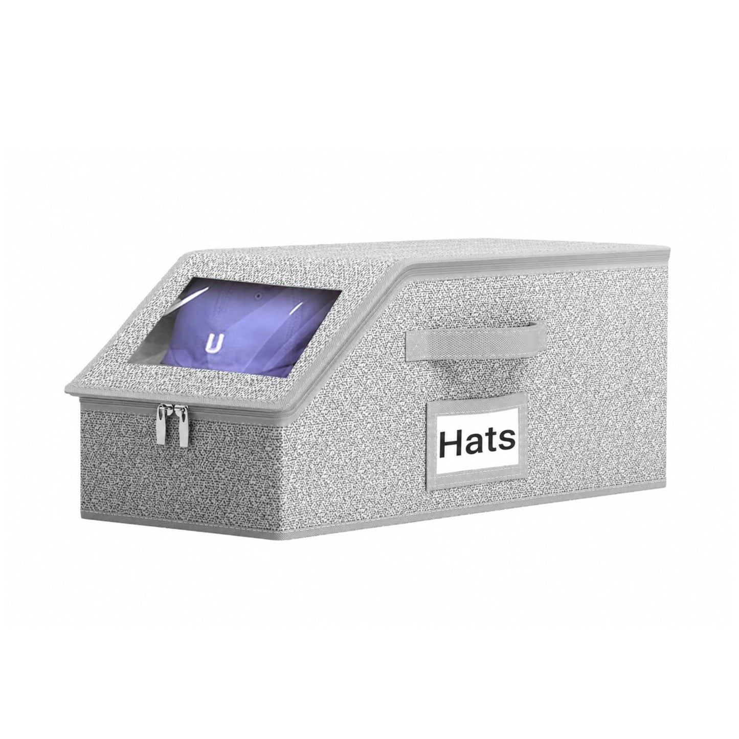 BINBE Baseball Cap Storage Stackable Hat Storage with Lid Grey