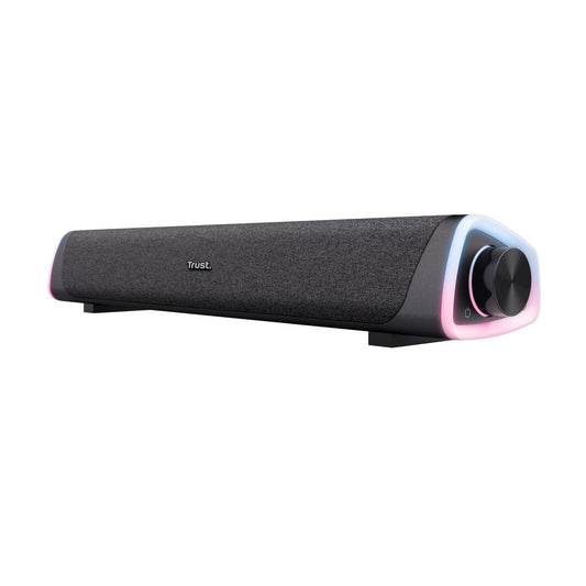 Trust Liro Soundbar PC Speaker 12W, Compact Stereo Sound Bar with RGB LED Lights, 3.5mm AUX Cable Connection, USB Powered PC Speakers for Computer