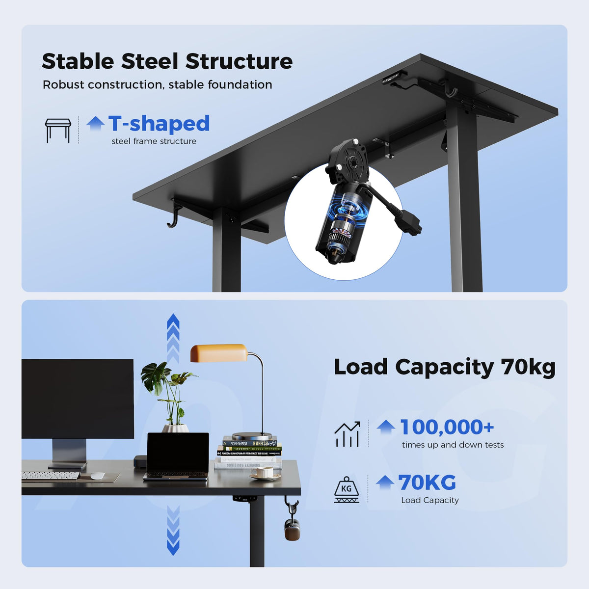 Agilestic Electric Standing Desk, 2 Memory Buttons, 140x60cm