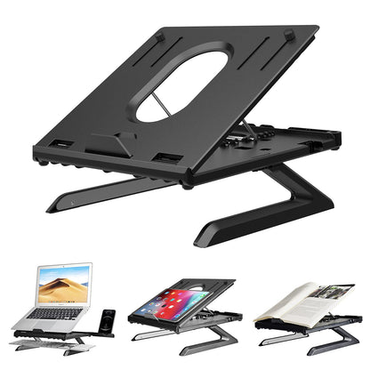 Urlixin Laptop Stand 9 Adjustable Height - Laptop Riser with Foldable Legs & Cell Phone Holders for Desk
