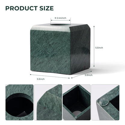 WORHE Tissue Box Cover Italy Natural Marble Stone Heavy Duty Square Cube