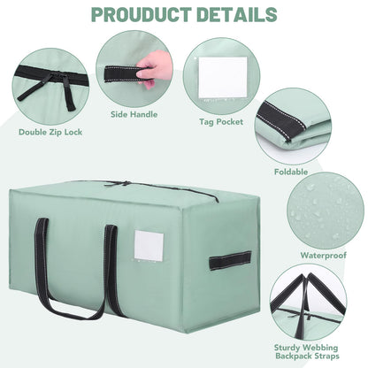 Dntorx 8 Pack 90L Moving Bags, Heavy Duty Waterproof Storage Bags, Green