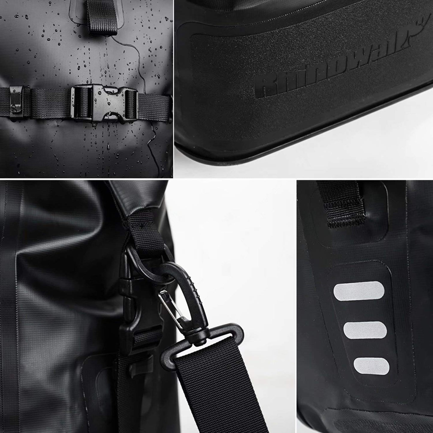 Rhinowalk Bike Bag Waterproof Bicycle Pannier Rear Seat Bag for Cycling Bicycling Traveling Riding, Black