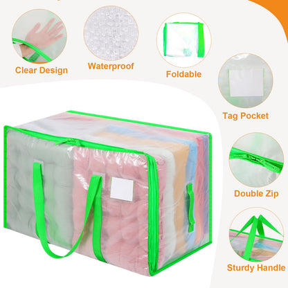 Dntorx 4 Pack 105L Moving Bags Clothes Storage Bags Drom Packing Box, Green