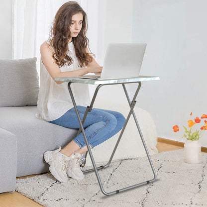 Small Folding Table, Folding Coffee Tables, Side Table 2 Set, TV Tray Table