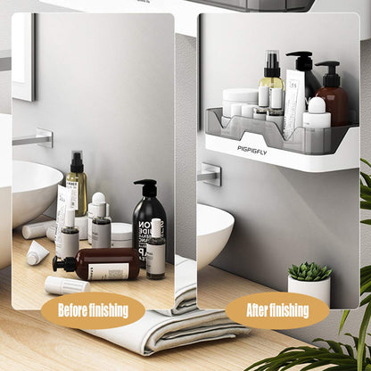 PIGPIGFLY Shower Shelf no Drilling, Plastic Bathroom Shelf, Shower Organiser, Organizer Basket for Shower, Bathroom Shelves, Bathroom Accessory
