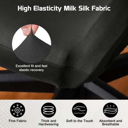 6Pcs Gaming Chair Set - Soft Breathable Black Stretch Cover & Arm & Headphone Accessories for Office & Computer Swivel Chairs
