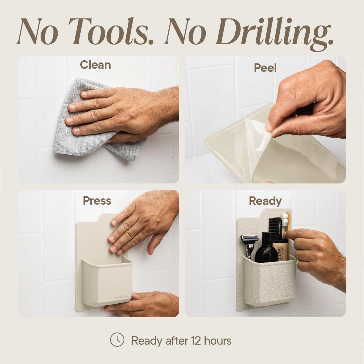 TOOLETRIES The James Organizer, Shower Storage Holder - Sand