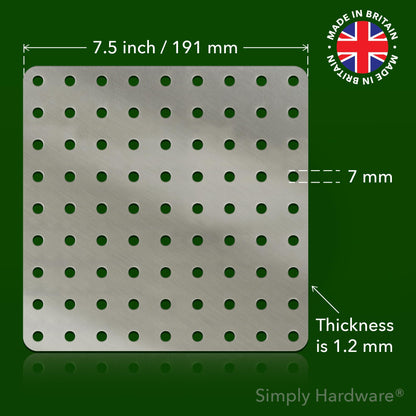 Simply Hardware® Square Drain Guard/Swirl Cover - 4 Inch up to 9 Inch Stainless Steel - Keep Drains Clear from Leaves & Debris - 7.5" x 7.5"