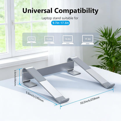 JOOF Aluminum Laptop Stand, Portable Cooling Stand, Ergonomic Laptop Holder for Desk (Non-Slip), Compatible with MacBook Air, Pro, Dell, HP, Lenovo