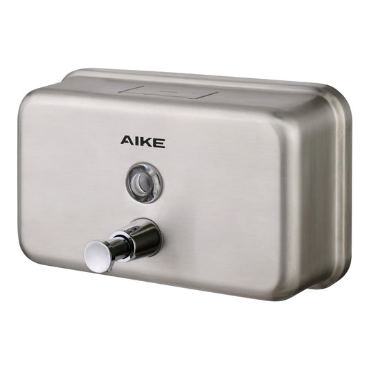 AIKE Updated Stainless Steel Soap Dispenser Wall Mounted, 1100ml Large Capacity Manual Liquid Hand Soap Dispenser Anti-rust for Commercial and