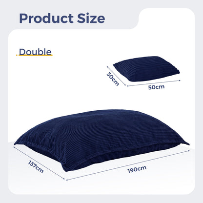 MAXYOYO Giant Bean Bag with Pillow, Soft Corduroy Removable Cover, Large Floor Cushion with Fluffy Foam Filling, BeanBag Chair for Adults & Kids