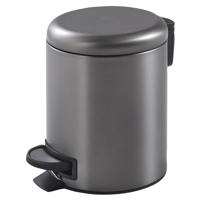 Gedy Potty 5 Litre Pedal Bin with Lid - Gun Metal