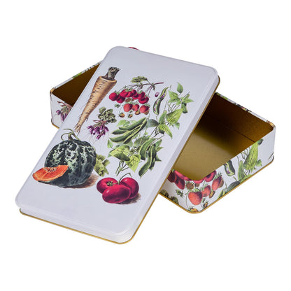 NOTIQUE Tin Metal Tin with Lid, Nostalgic Art Tin Box, Biscuit Tin, Storage Jar for Small Items - Collection Herbarium (Harvest)