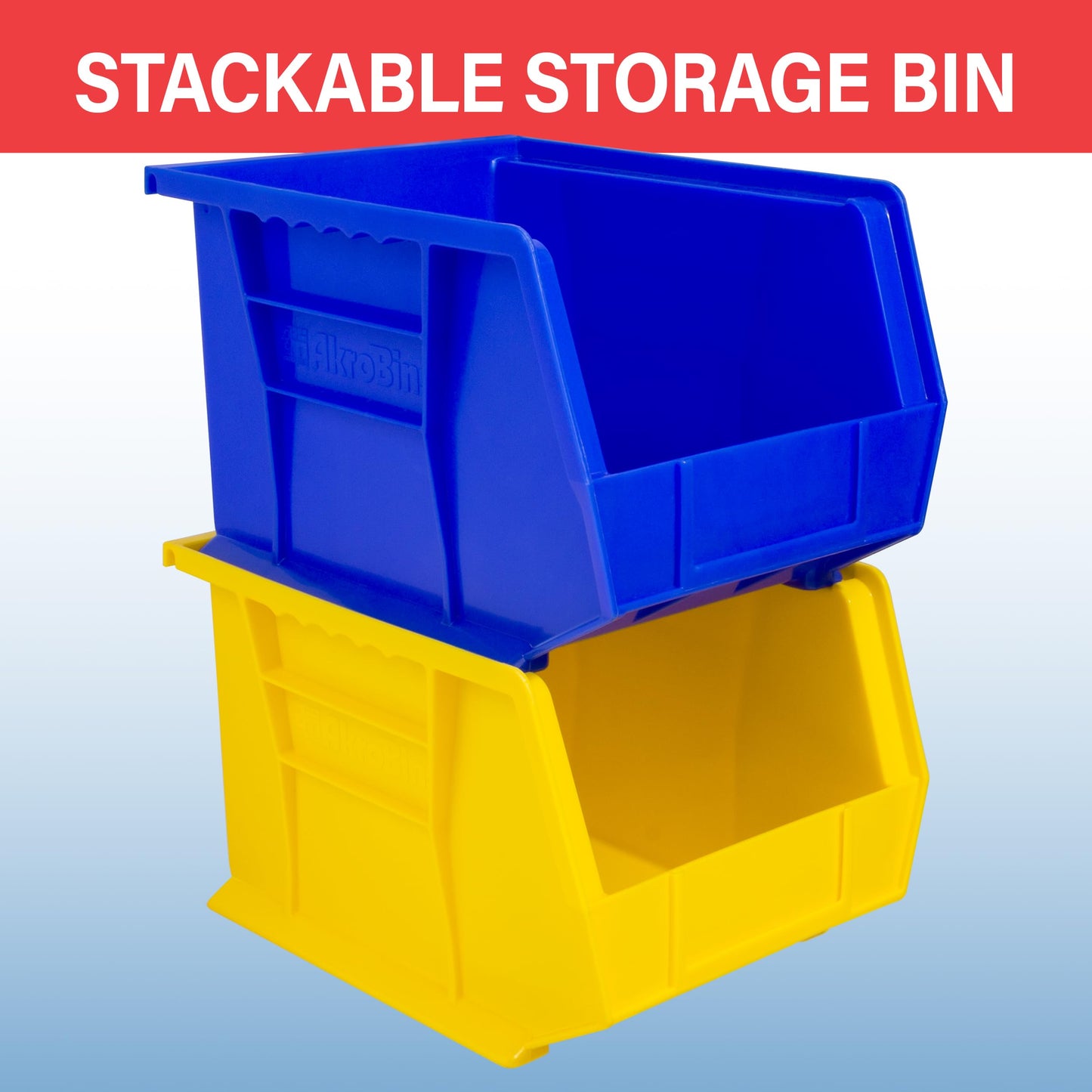 Akro-Mils 30239 Plastic Storage Stacking Hanging Akro Bin, 11-Inch by 8-Inch by 7-Inch, Black, Case of 6