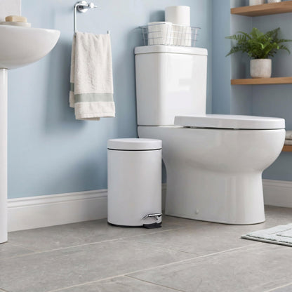 Beldray Soft Close Pedal Bin 3L, Round Bathroom Waste Bin, White