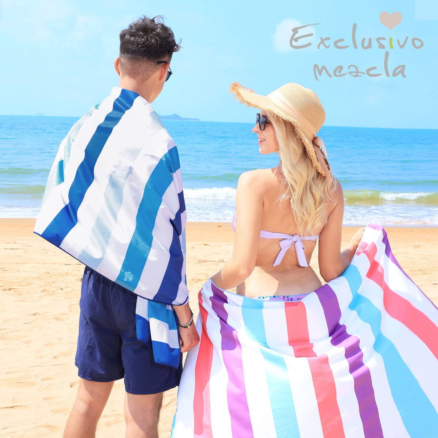 Exclusivo Mezcla Oversized Microfiber Beach Pool Towel for Adults, 180x90cm