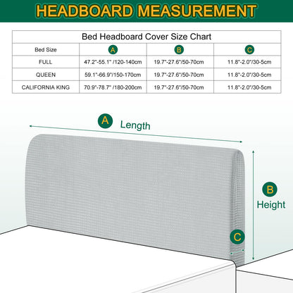 Sourcing Map Stretch Bed Headboard Slipcover, 1.8m Dustproof Protector Cover, Jacquard Furniture Cover for 1.7-1.9m Headboard, Grey