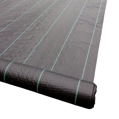 Yuzet 2m x 50m Black 100gsm Heavy Duty Weed Control Fabric, Ground cover Membrane, UV stabilised Weed Barrier Fabric. Under Patios, Garden, Flower