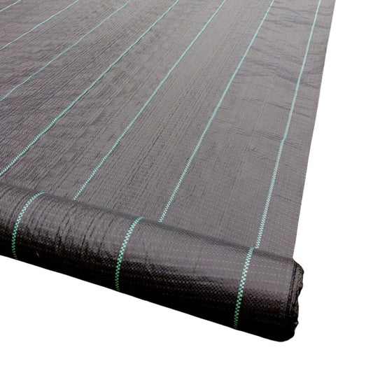 Yuzet 2m x 50m Black 100gsm Heavy Duty Weed Control Fabric, Ground cover Membrane, UV stabilised Weed Barrier Fabric. Under Patios, Garden, Flower