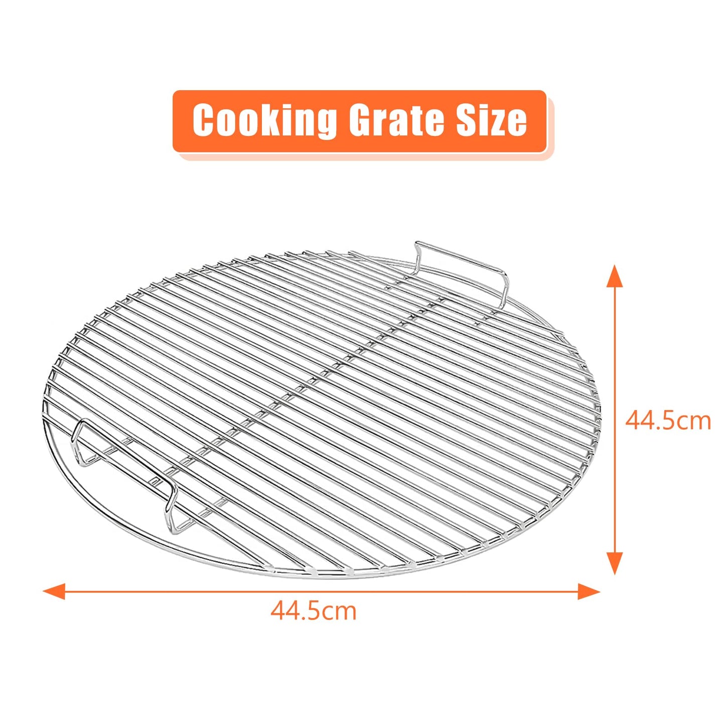 Denmay 7432 Cooking Grate and 7440 Charcoal Grate for Weber 47 cm Charcoal Grills, Fits Weber One-Touch, Bar-B-Kettle, Smokey Mountain Cooker Smoker,