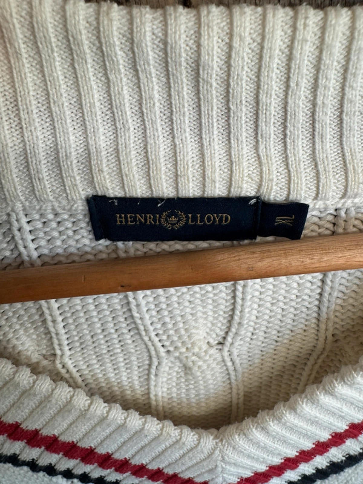 Original 1990s Henri Lloyd cable knit jumper sweater XL